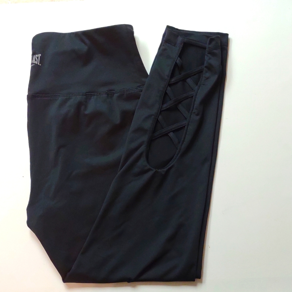 Everlast Women's Athletic Sport Crop Leggings Pants Size Large Black